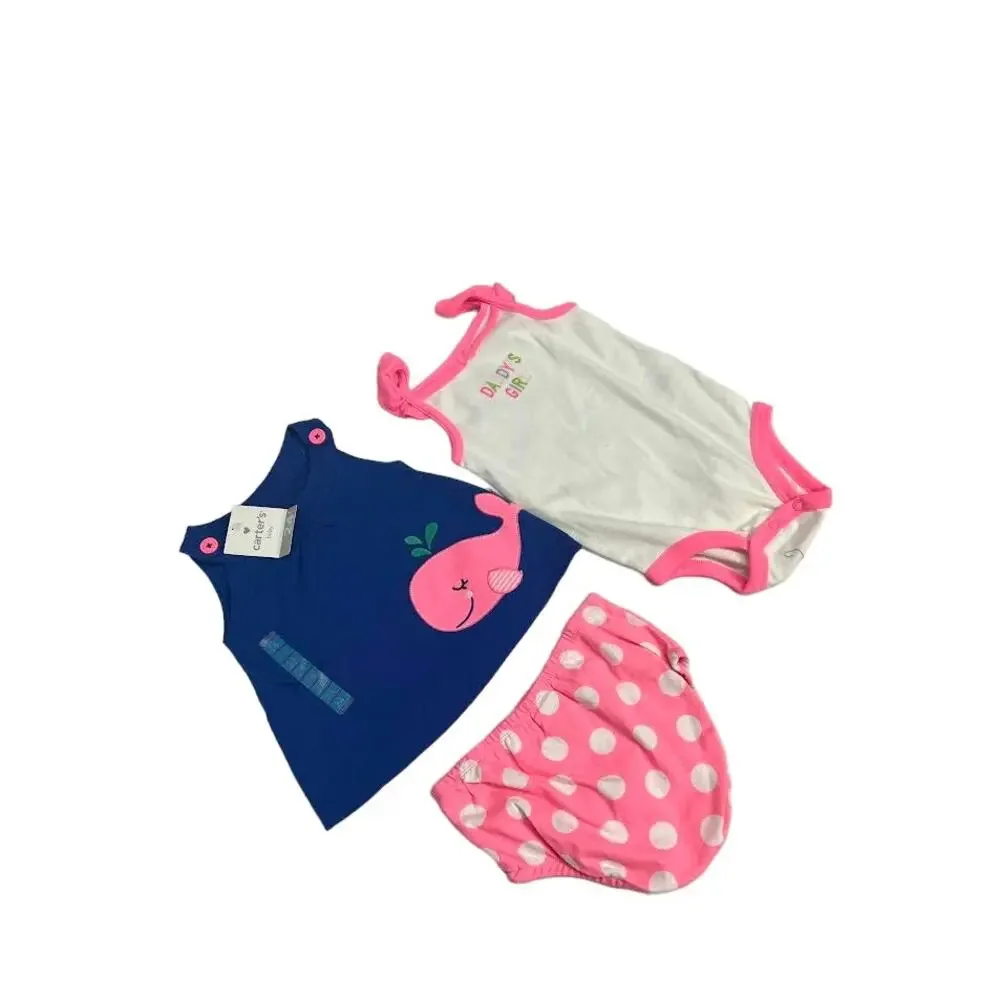 NWT! Carter's Baby Girls 3-piece‎ Bodysuit & Diaper Cover Set 24 MONTHS
